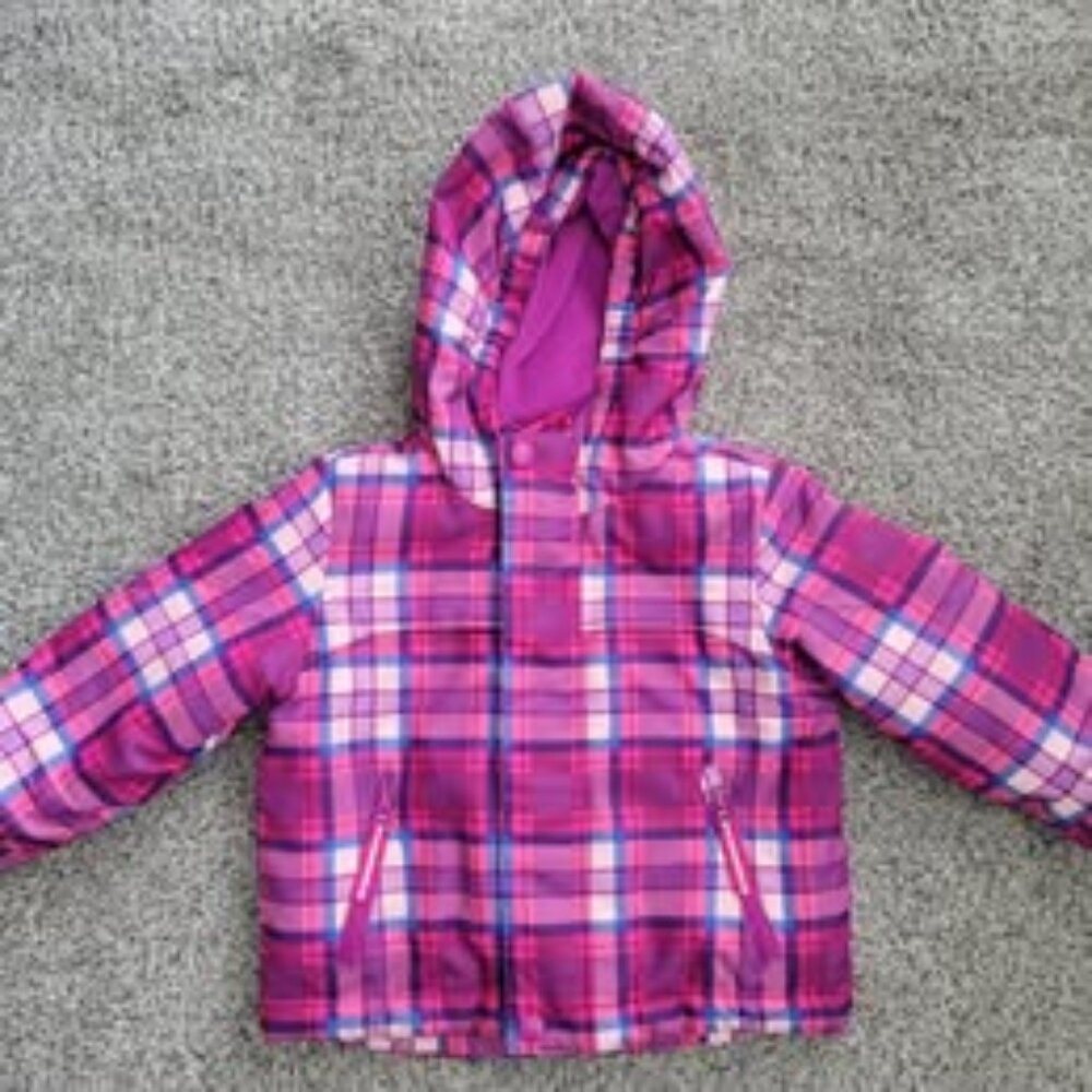 Girls' Cat & Jack Toddler Pink Plaid Coat Jacket - 18M
